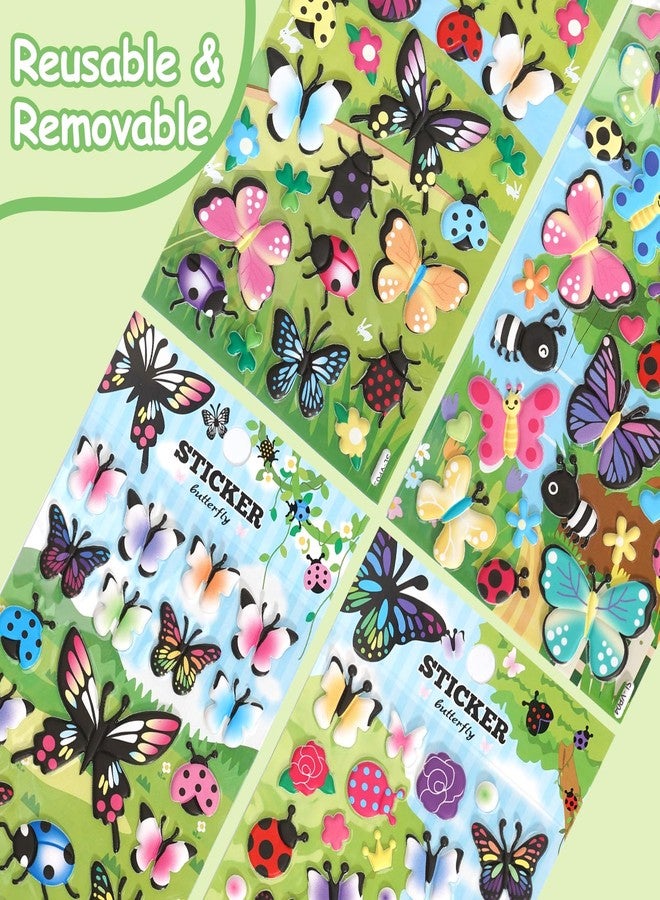 Jactales 3D Puffy Butterfly Stickers for Kids Crafts - Cute Foam Butterflies and Ladybug Bug Sticker for Scrapbooking, Party Favors, Decorations, Rewards - 4 Sheets - Image 4